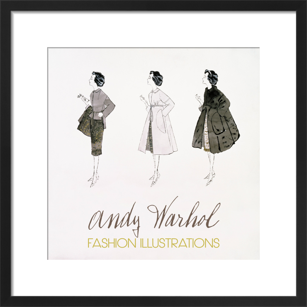 額装済マット作品/Three Female Fashion(ウォーホル) Three Female Fashion Figures, c.1959 Poster by Andy Warhol