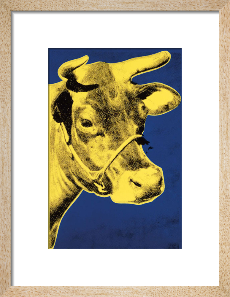 Cow, 1971 (blue & yellow) Art Print by Andy Warhol | King & McGaw