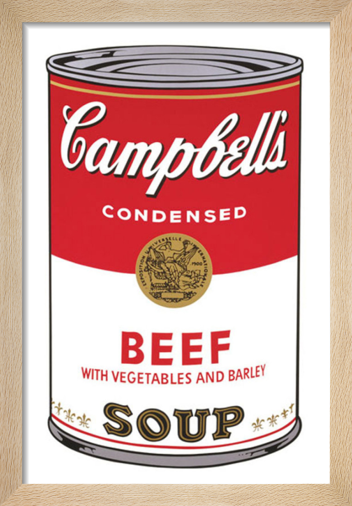 Campbell s Soup I Beef 1968（アンディ ウォーホル） 額装品 ウッド