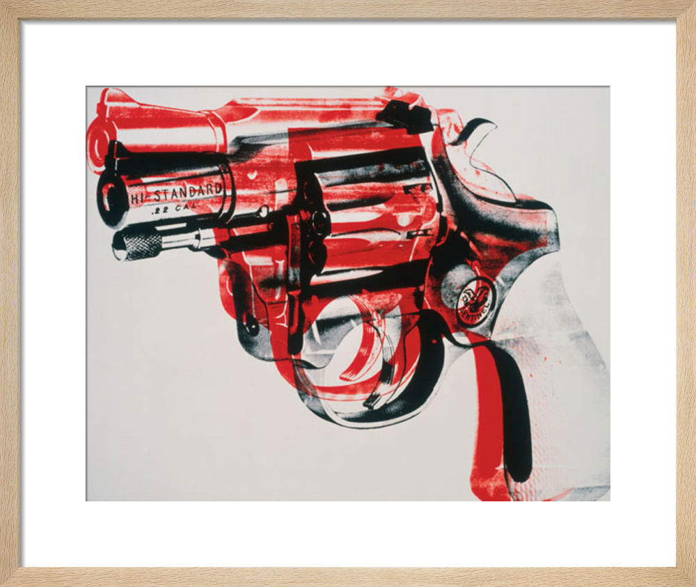 WARHOL、Gun、希少画集画、新品額装付 Z Gallerie Andy Warhol Gun Print - AptDeco