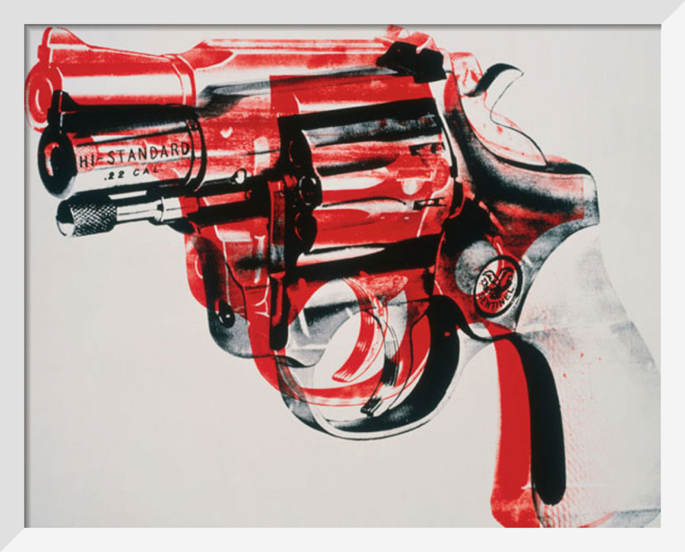 Gun, c.1981-82 (black and red on white) Art Print by Andy Warhol 