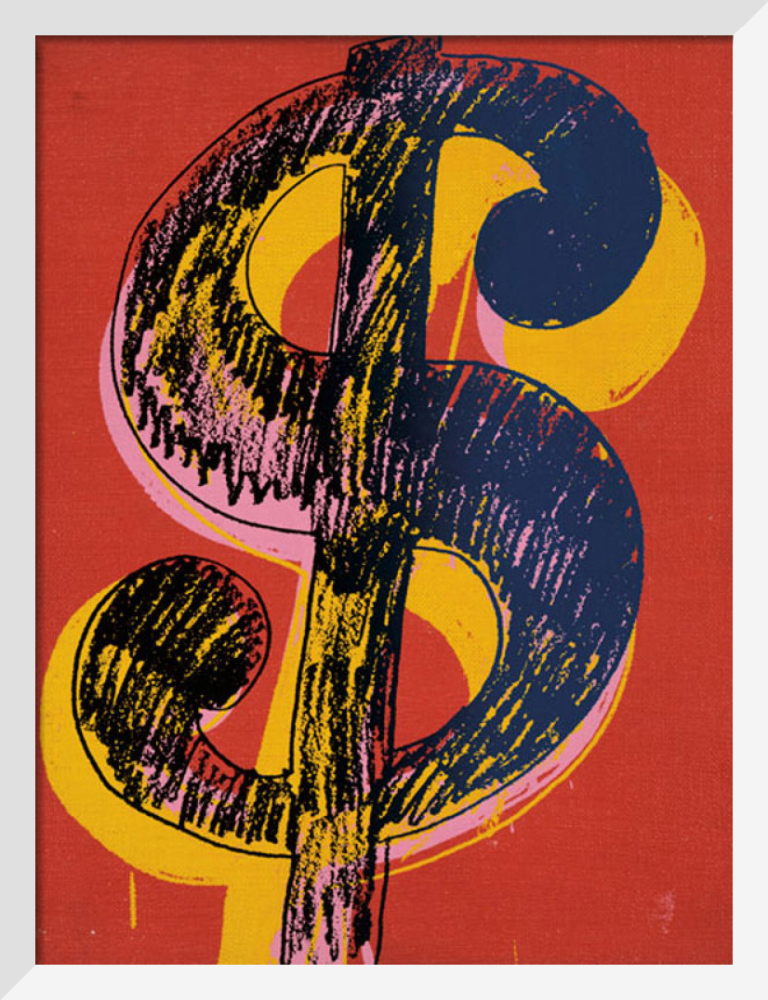 Dollar Sign, 1981 (black & yellow on red) Poster by Andy Warhol