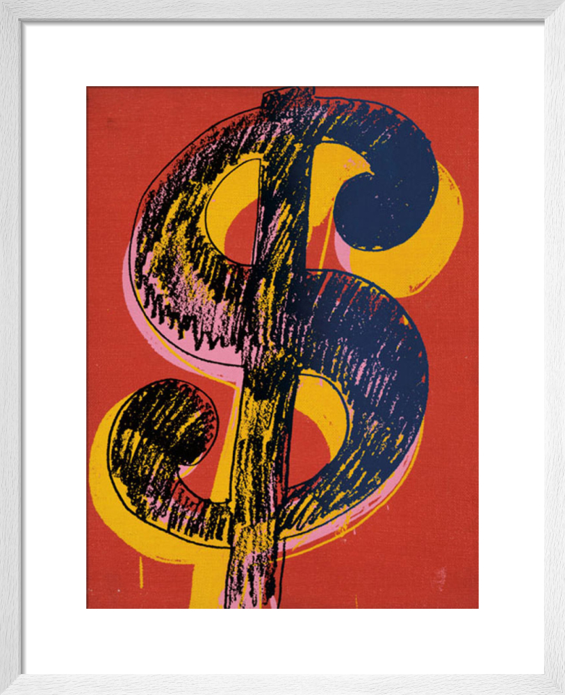 額装品/Dollar Sign 1981/アンディ ウォーホル アートポスター Dollar Sign, 1981 (black & yellow on red) Poster by Andy Warhol