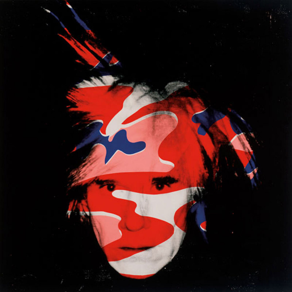 Self Portrait, 1986 (red, white & blue camo) Art Print by Andy Warhol ...