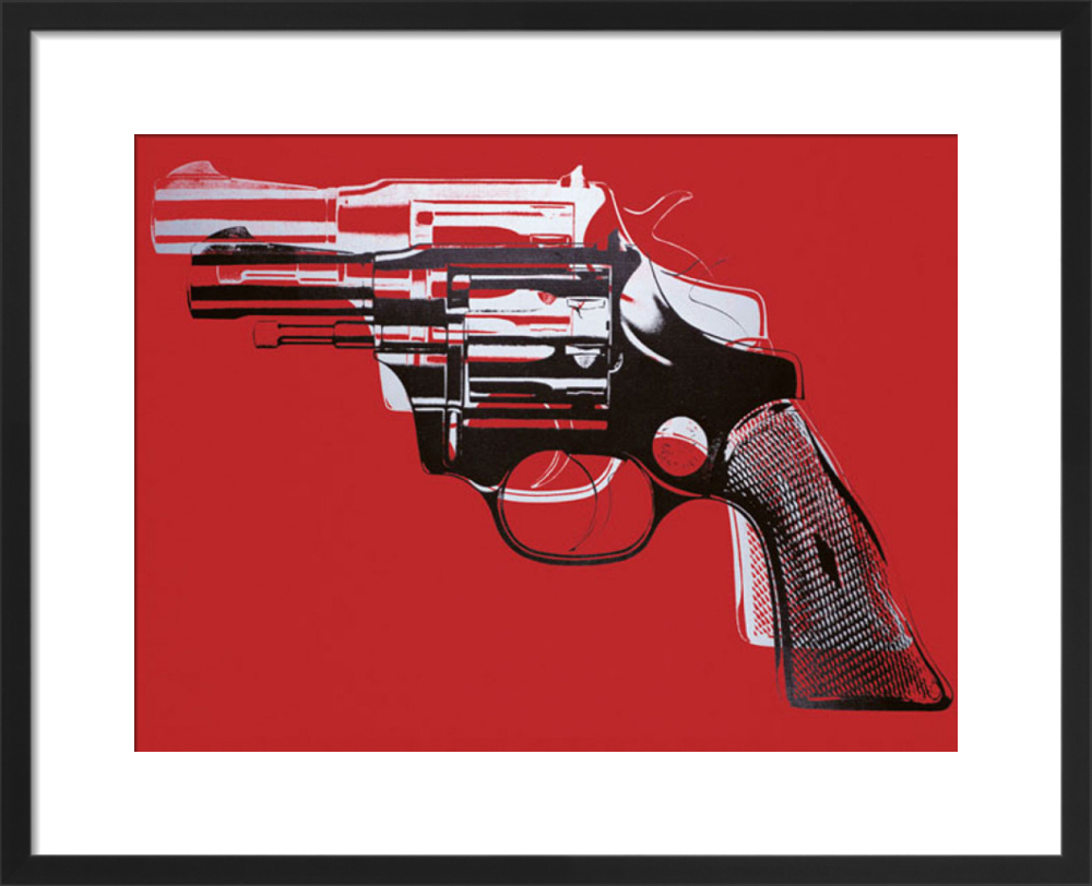 Guns, c.1981-82 (white and black on red) Poster by Andy