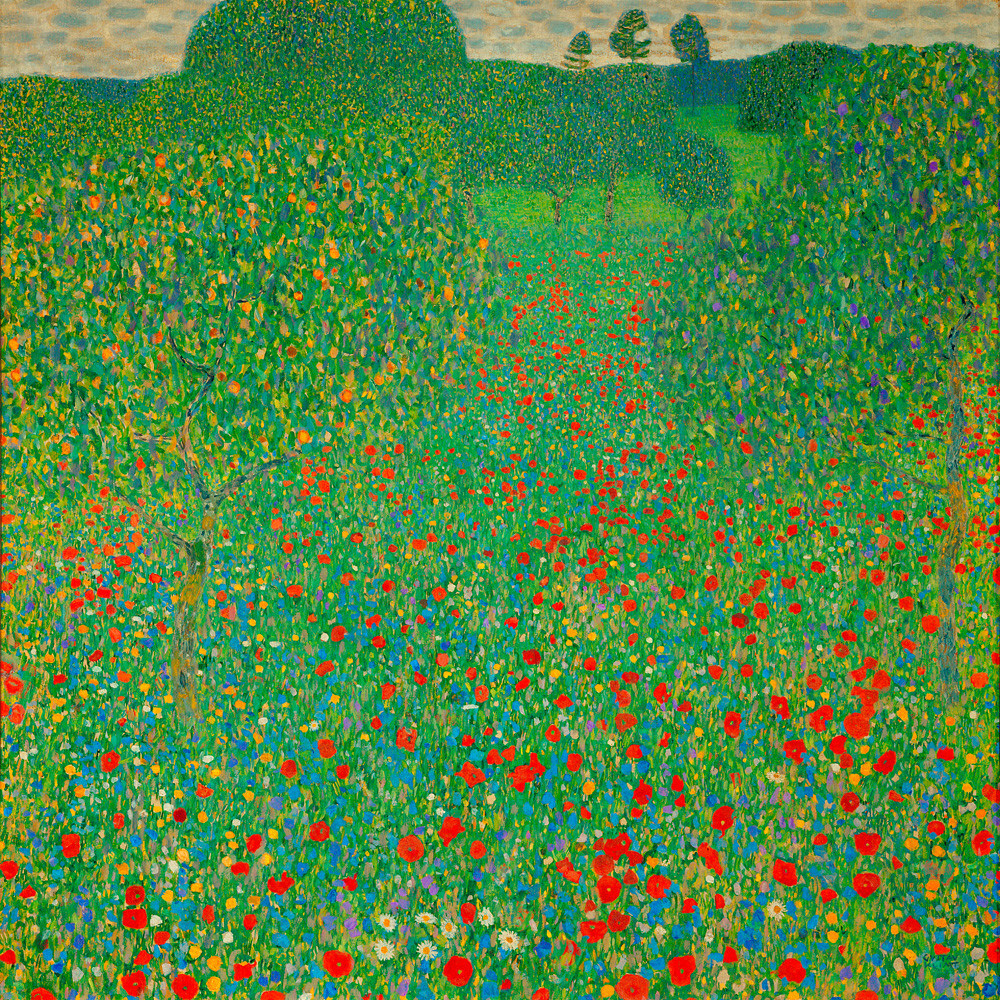 A Field of Poppies Art Print by Gustav Klimt | King & McGaw