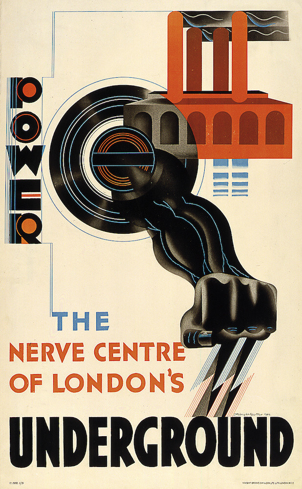 Power the nerve centre of London's Underground, 1931 Art Print by Edward McKnight Kauffer Power the nerve centre of London's Underground, 1931 Art Print by Edward McKnight Kauffer