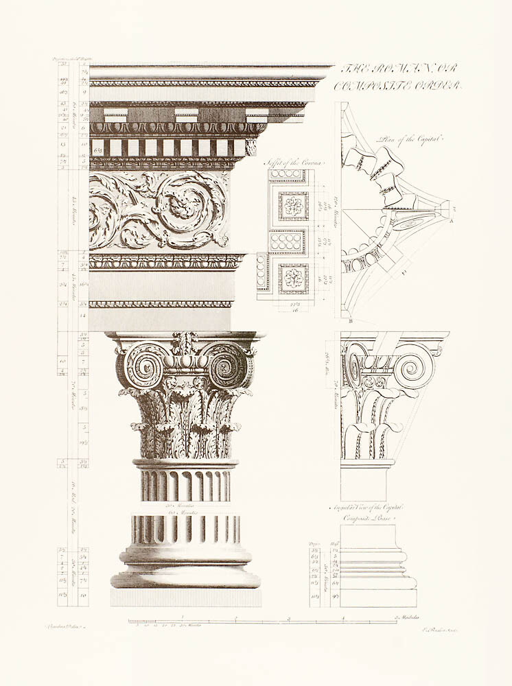 Orders of Architecture: The Roman or Composite Order Art Print by Sir ...