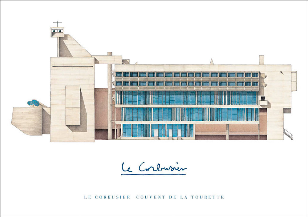 Le Corbusier Couvant de la Tourette Art Print by Le Corbusier King