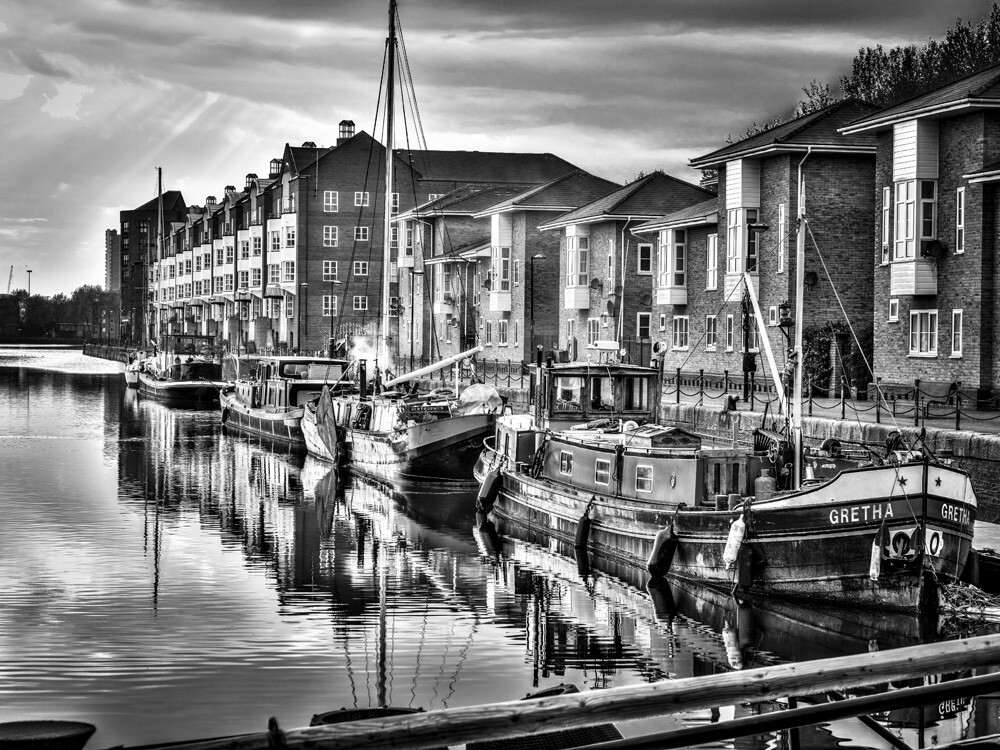 Surrey Quays Mooring Art Print by Assaf Frank King & McGaw