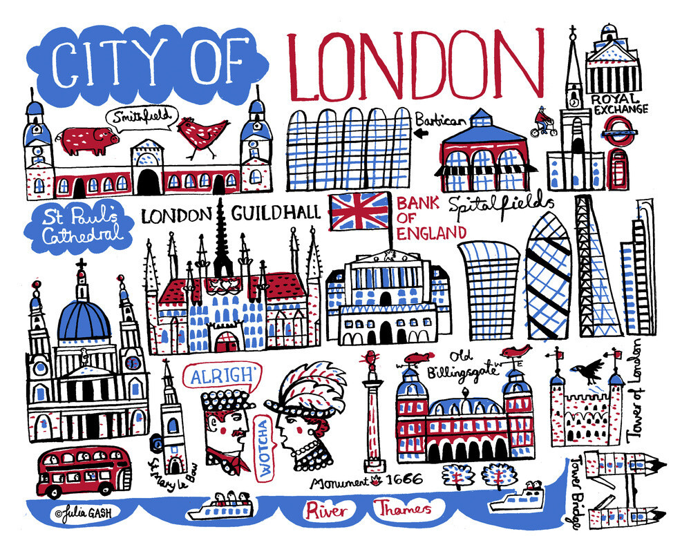 London - City of London Art Print by Julia Gash | King & McGaw