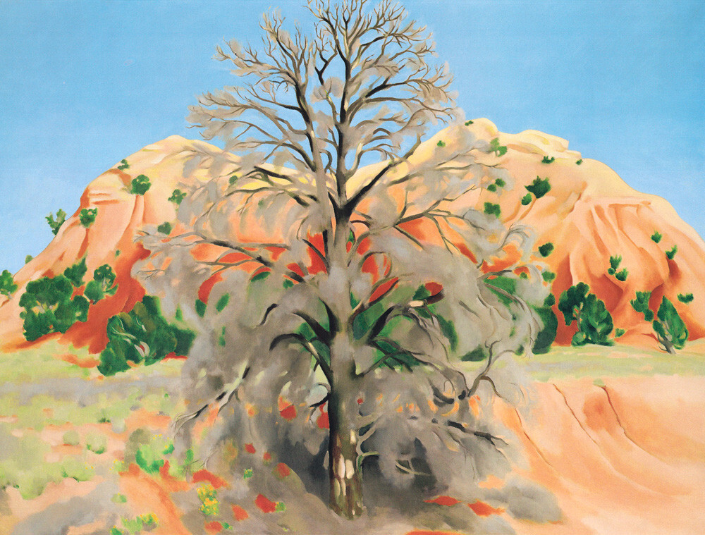 Dead Tree with Pink Hill, 1945 Art Print by Georgia O'Keeffe | King & McGaw