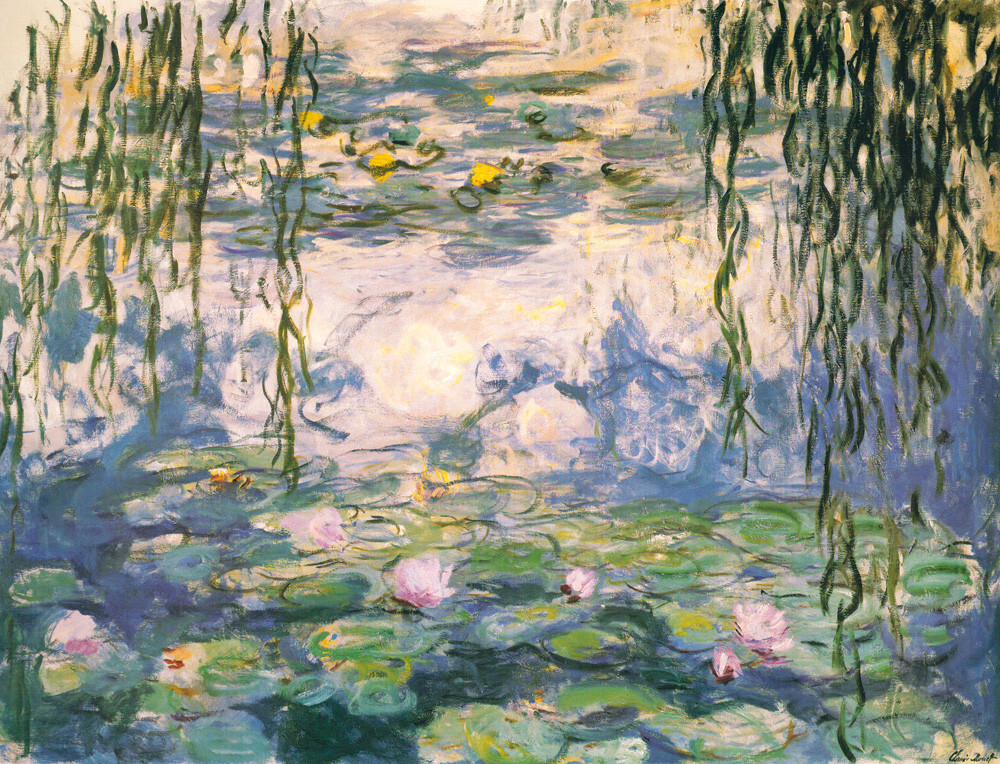 Water Lilies and Willow Branches Art Print by Claude Monet | King & McGaw