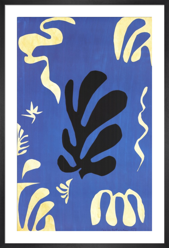 Composition Fond Bleu Art Print by Henri Matisse King