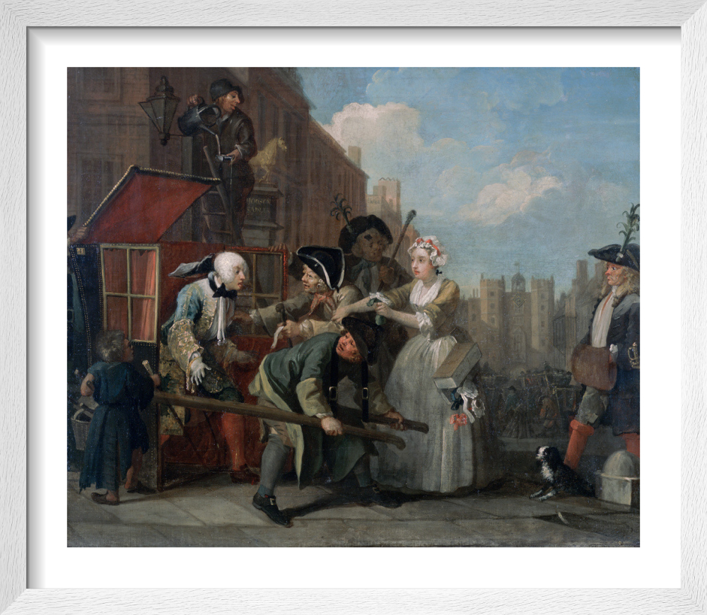 Antiq Engraving Print Hogarth Rakes Progress Plate1 Matted And