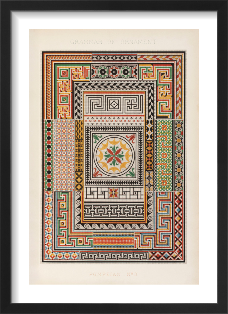 Pompeian N.3, The Grammar of Ornament, 1856 Art Print by