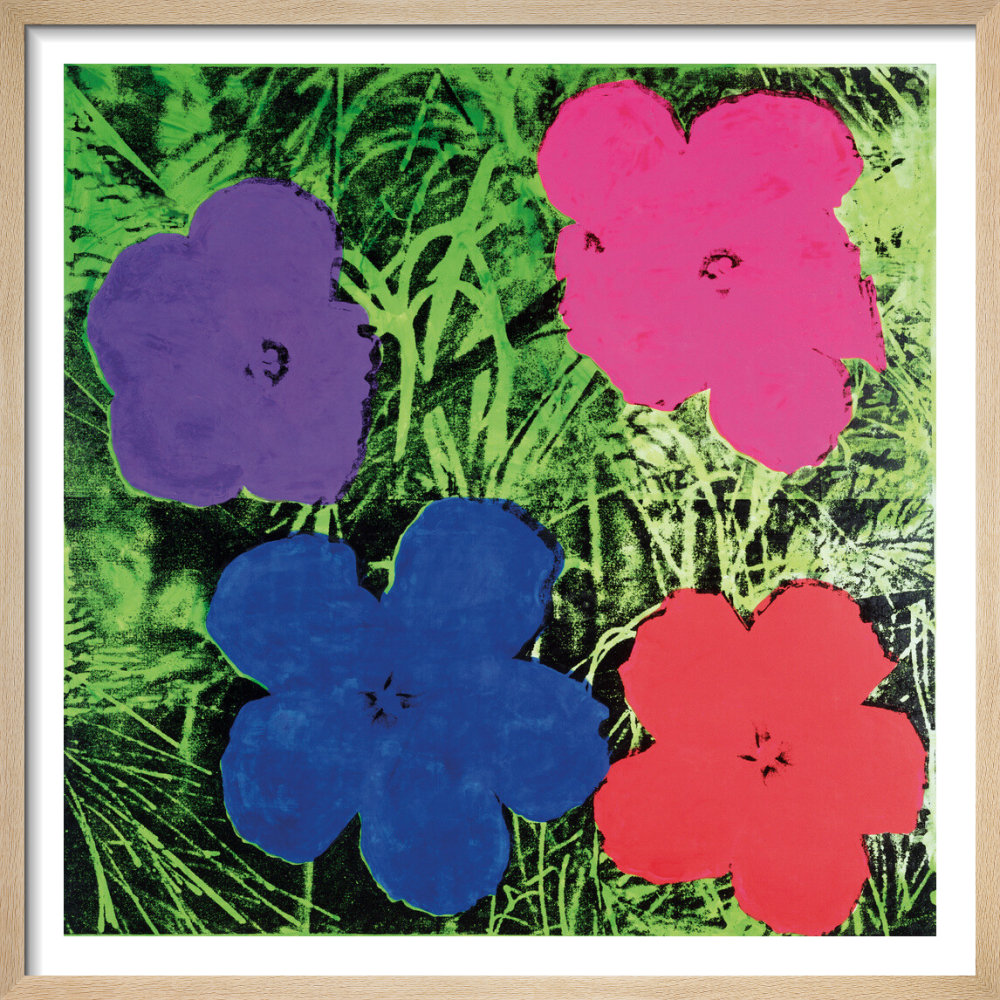Adam Lister Andy Warhol Flowersプリントアート Flowers, c.1964 (1 purple,1 blue, 1 pink, 1 red) Poster by