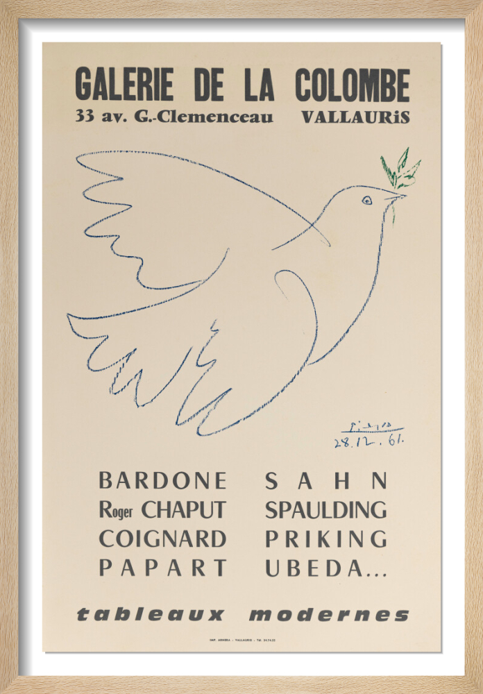PICASSO LA COLOMBE BLEUE ピカソ美術館公式ポスター 鳩 Galerie de la Colombe Rare Poster by Pablo Picasso | King