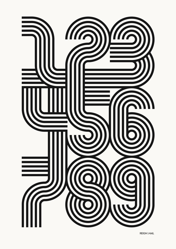 Geo-Numeral Art Print by Reign & Hail | King & McGaw