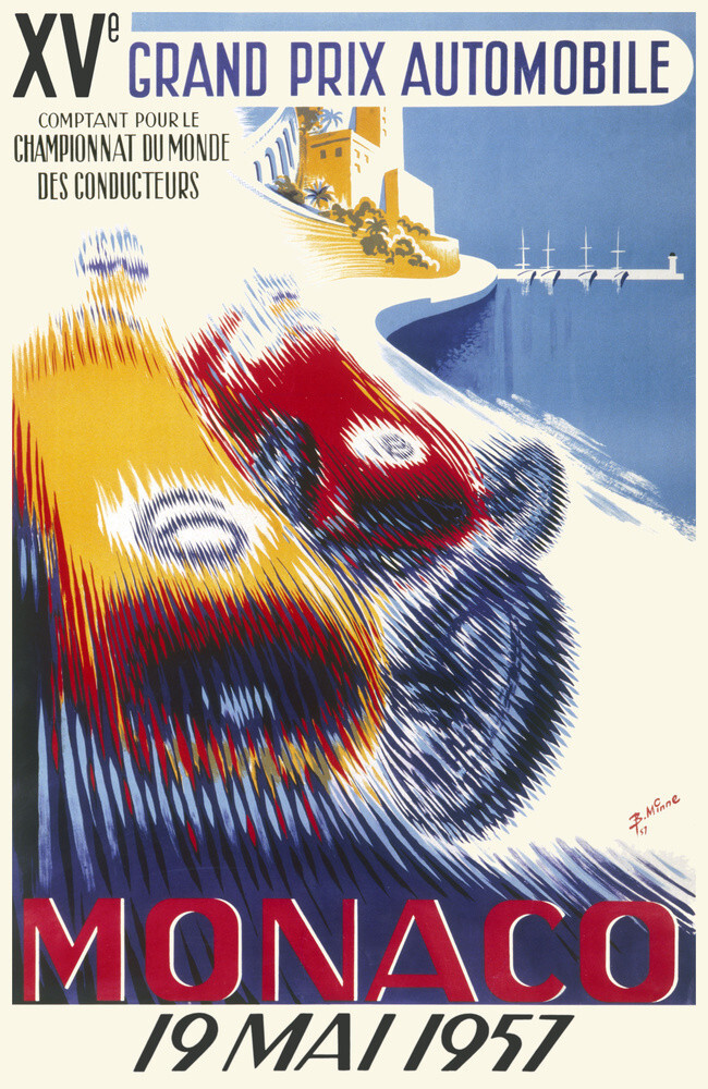 Monaco Grand Prix, 1957 Art Print by Unknown artist | King & McGaw