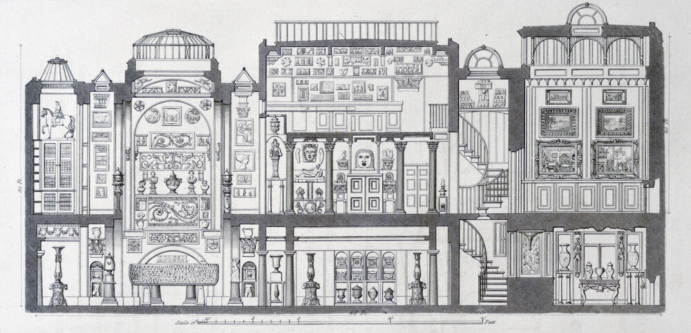 A Cross Section Through Sir John Soane S Museum 15 Art Print By The Soane Office King Mcgaw
