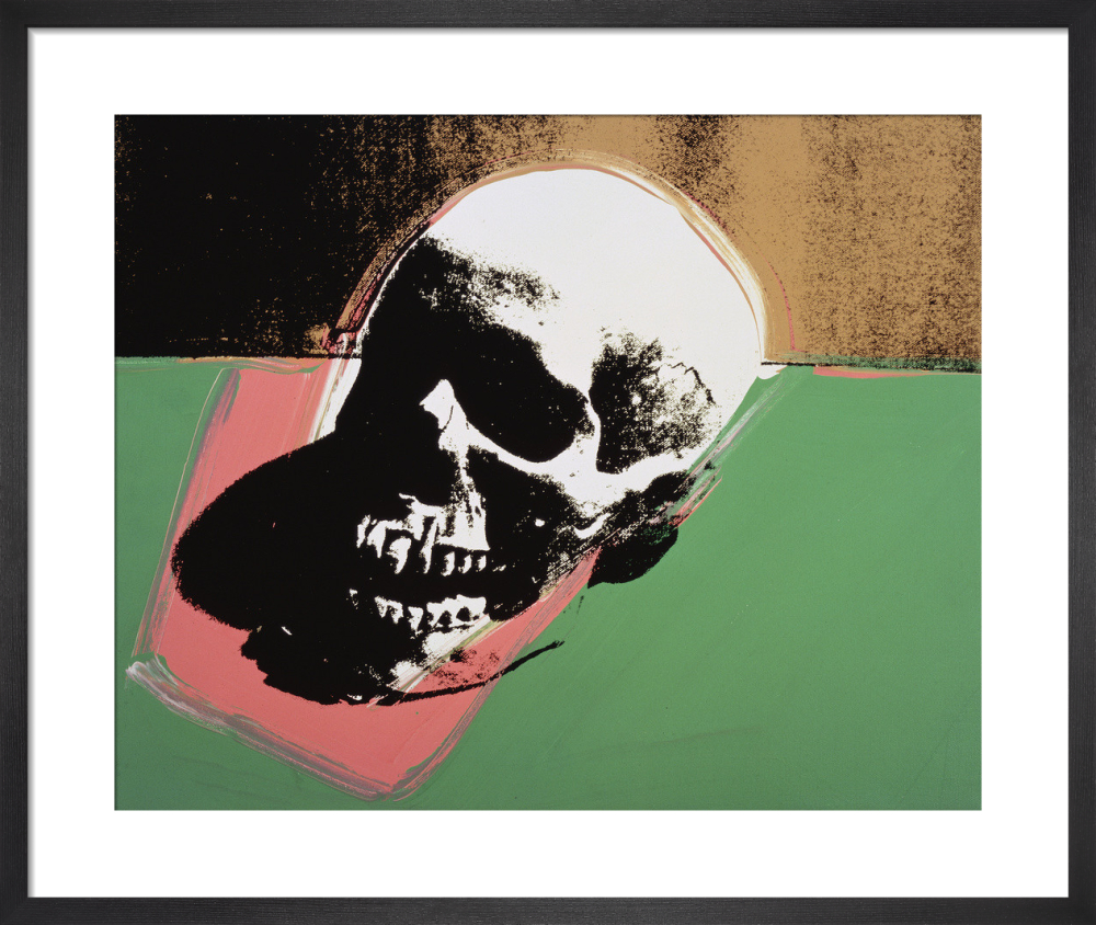 Skull, (green and pink) Art Print by Warhol | King &