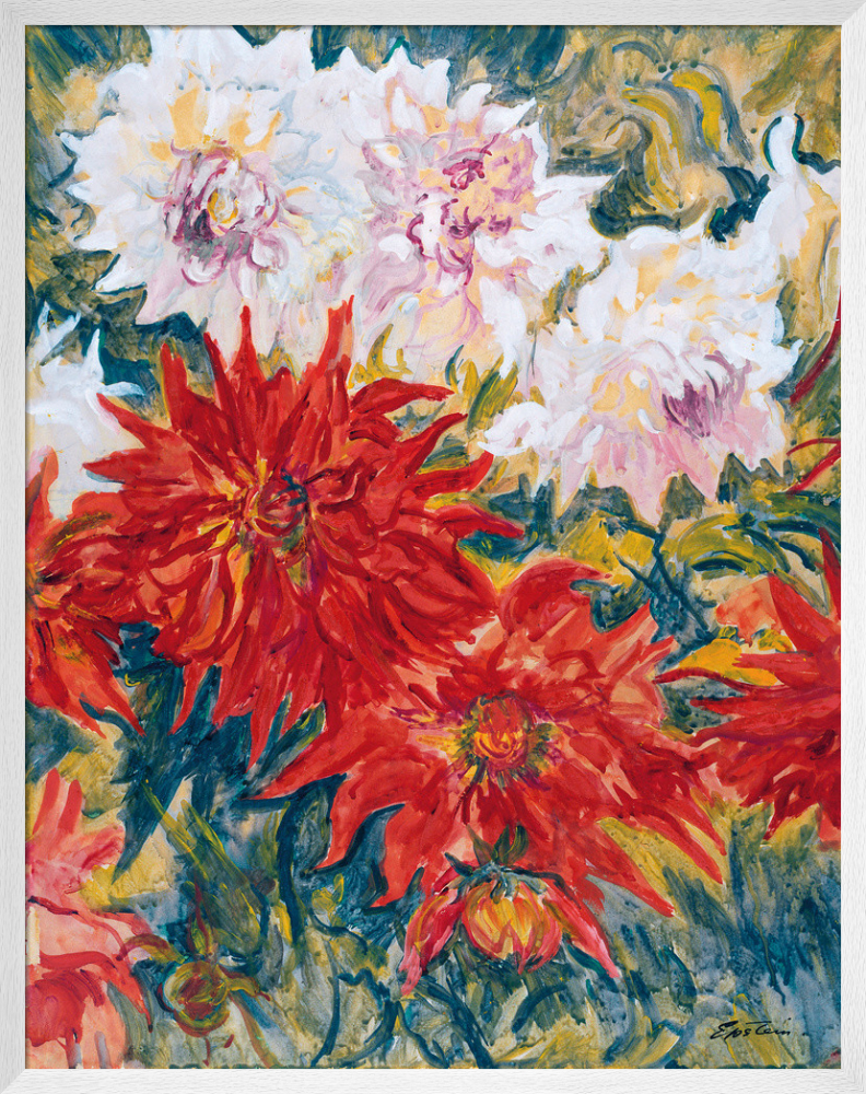 絵画　Dahlia Antique Print of a Dahlia (c.1880)