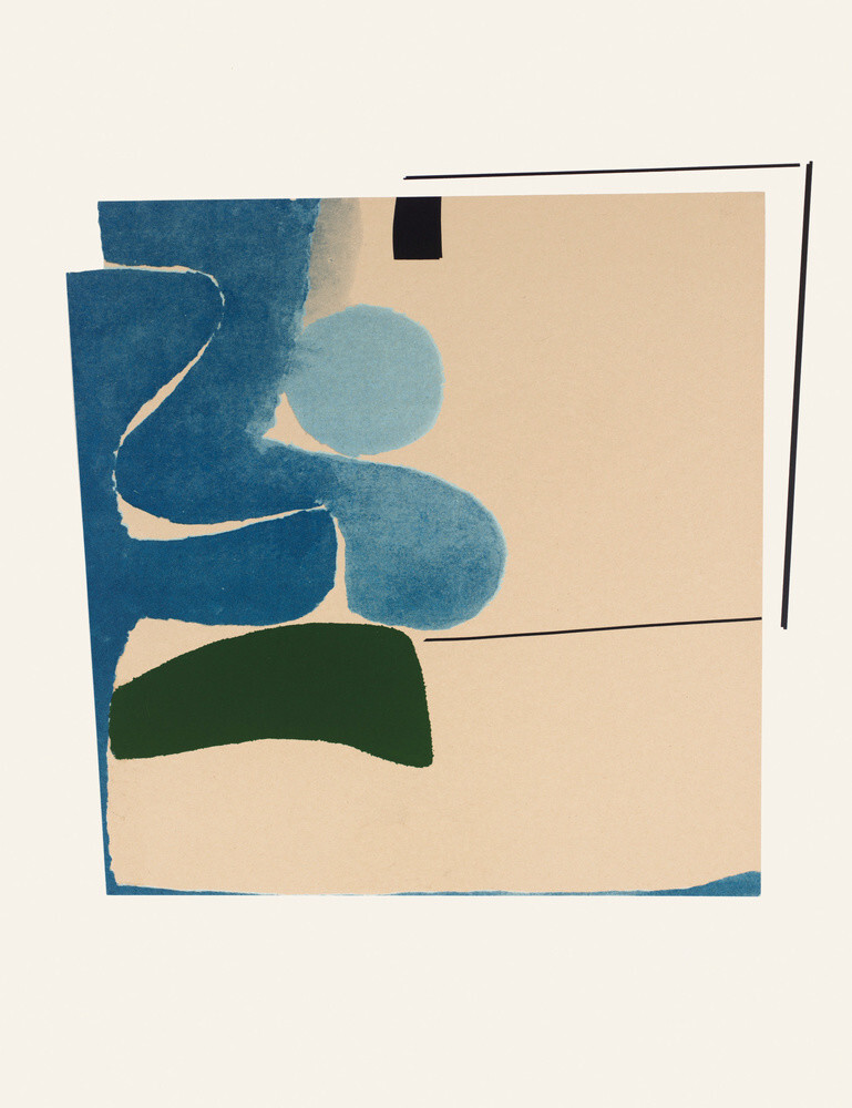 Spiral Motif in Green, Violet, Blue and Gold: The Coast of the Inland Sea,  1950 Art Print by Victor Pasmore