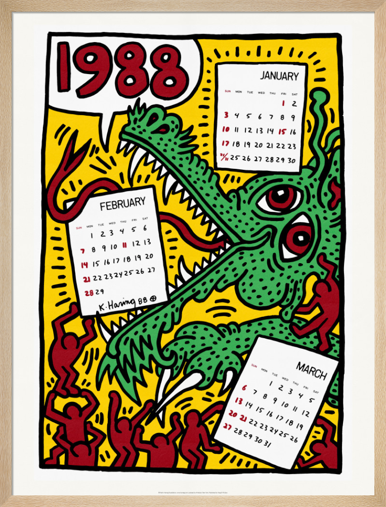 Pop Shop Calendar 1988 Art Print by Keith Haring | King & McGaw