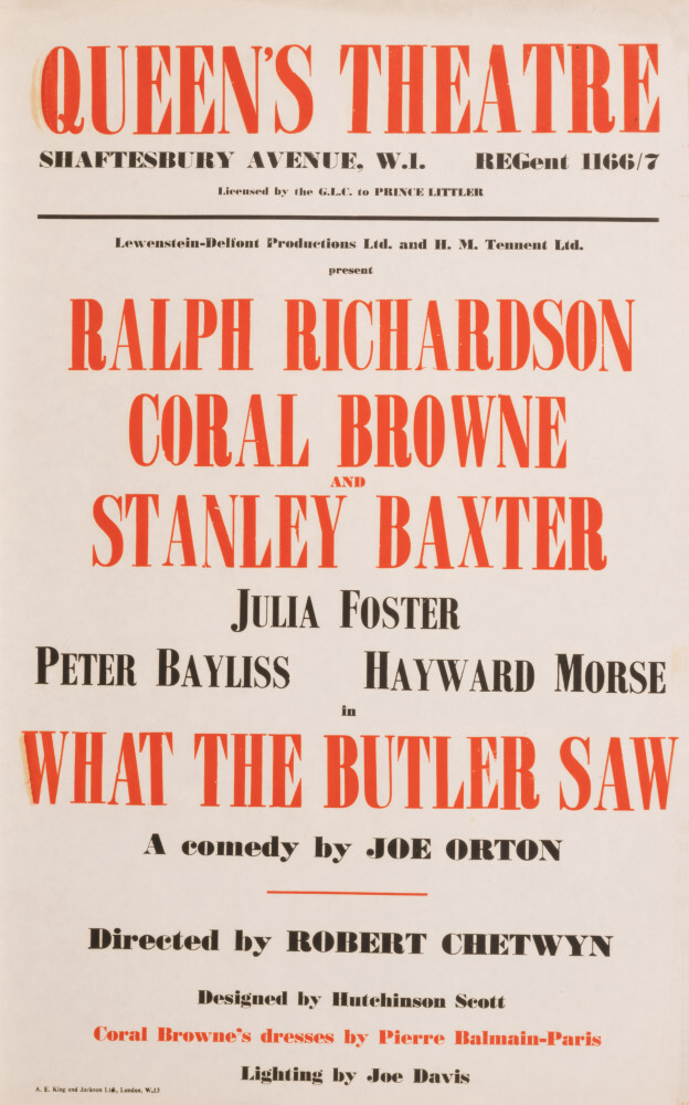 What The Butler Saw Rare Poster By Rare Theatre Posters | King & McGaw