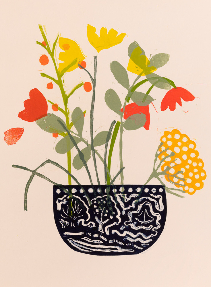 Wild Flower Bowl Art Print by Fiona Howard | King & McGaw