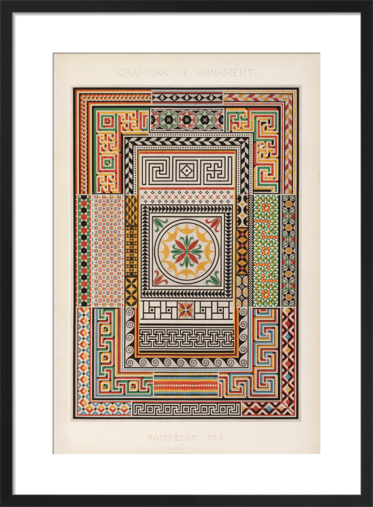 Pompeian N.3, The Grammar of Ornament, 1856 Art Print by