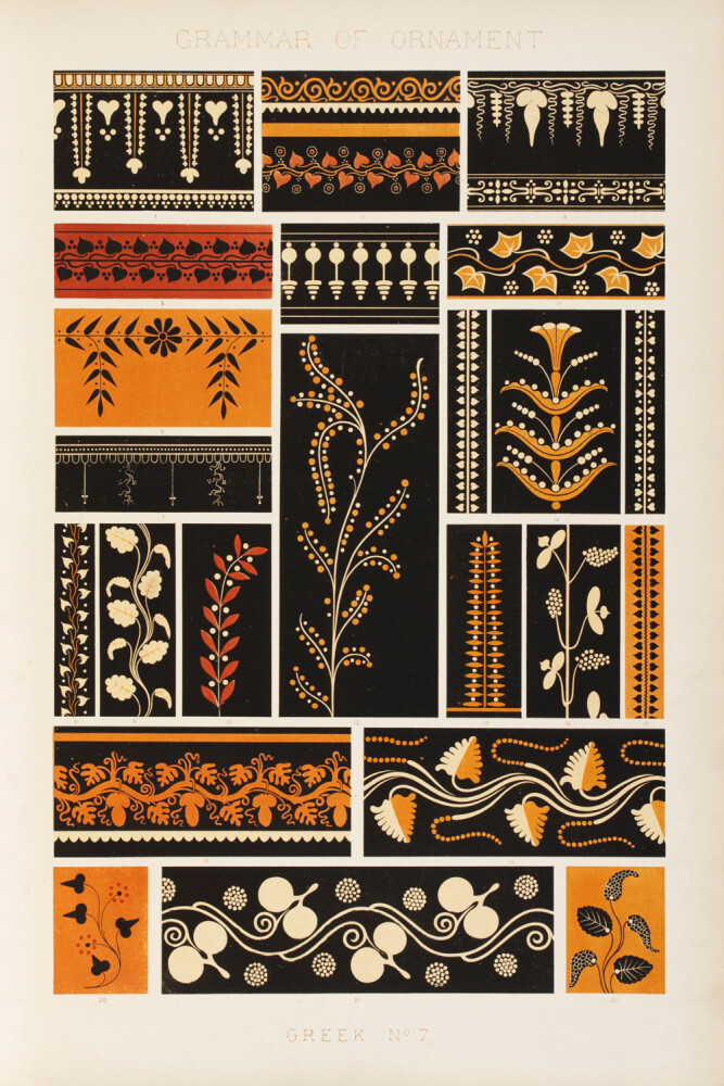 Greek N.7, The Grammar of Ornament, 1856 Art Print by Owen