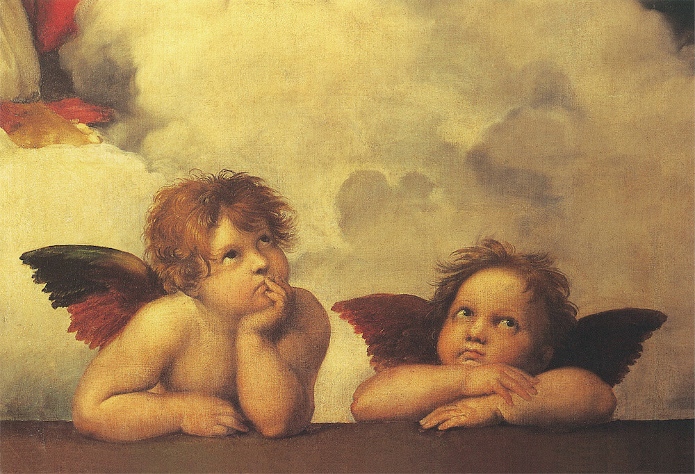 Cherubs (Detail from Sistine Madonna) (small) Art Print by ...