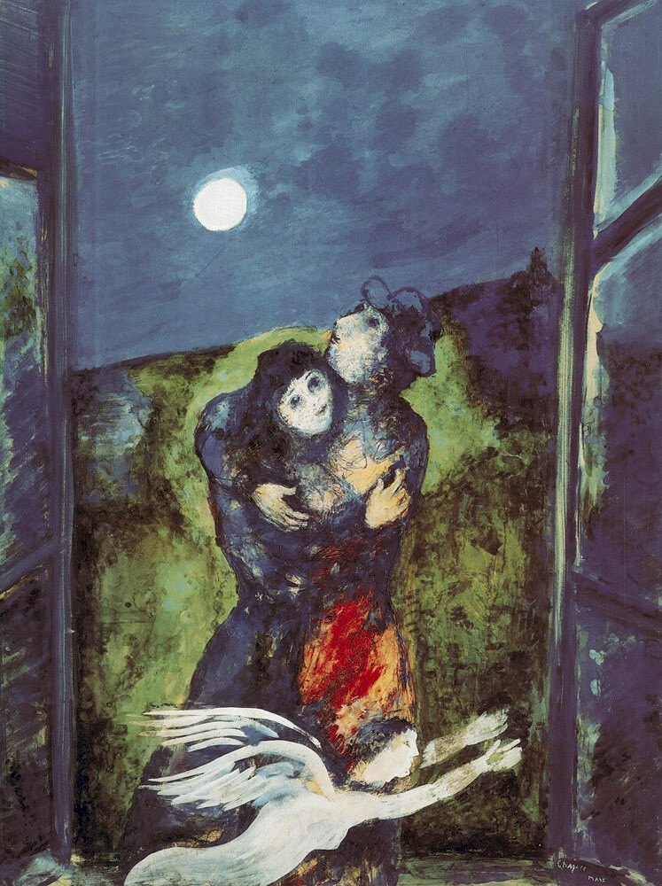 Lovers In The Moonlight Art Print By Marc Chagall King And Mcgaw