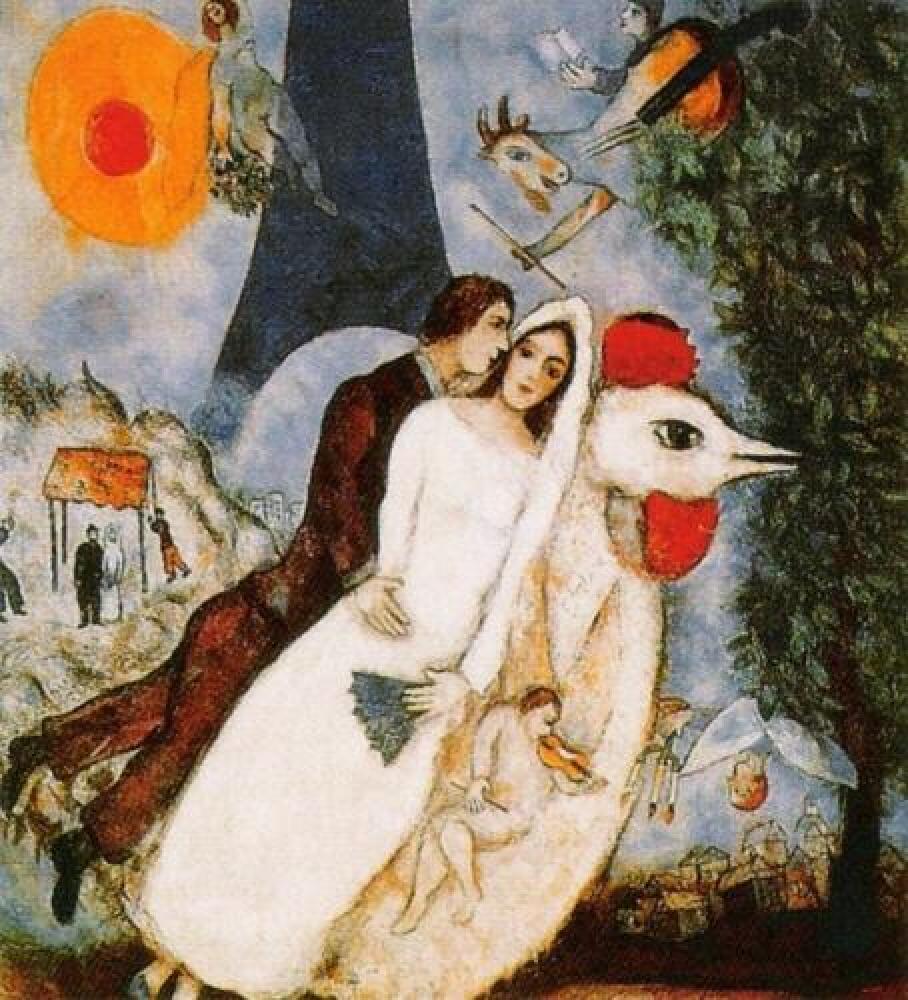 Marc Chagall、Bouquet With Eiffel Tower Marc Chagall, 