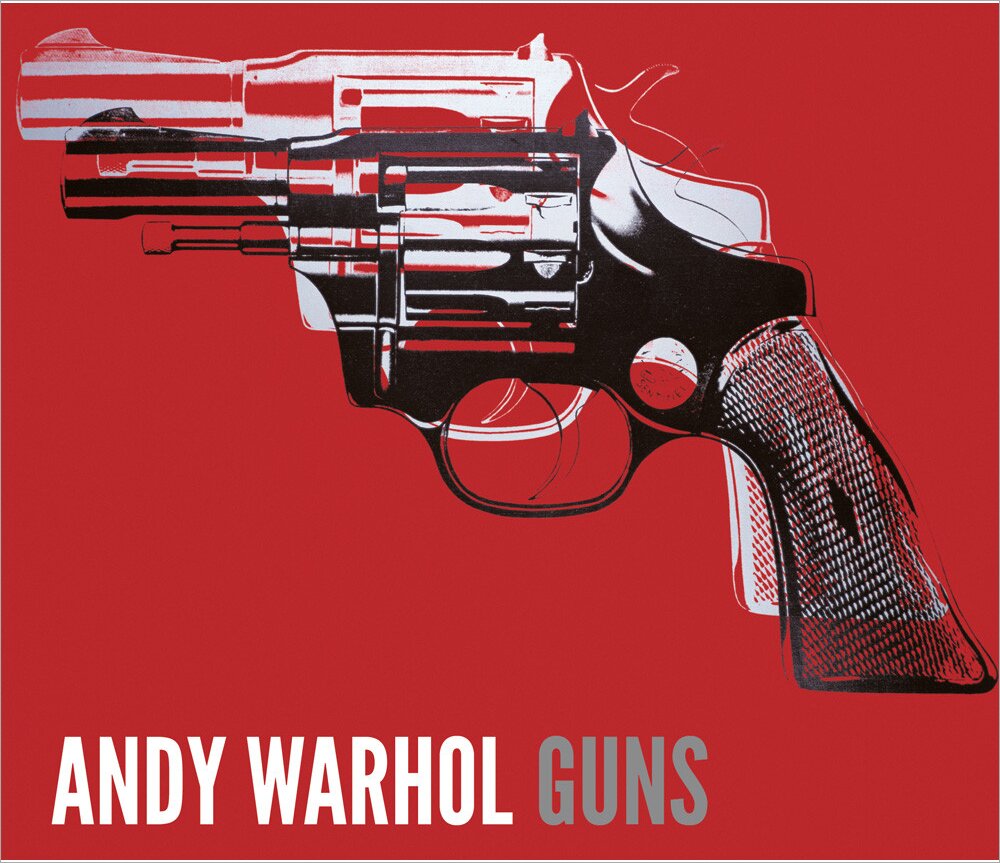 Guns, c.1981-82 (white and black on red) Art Print by Andy Warhol 