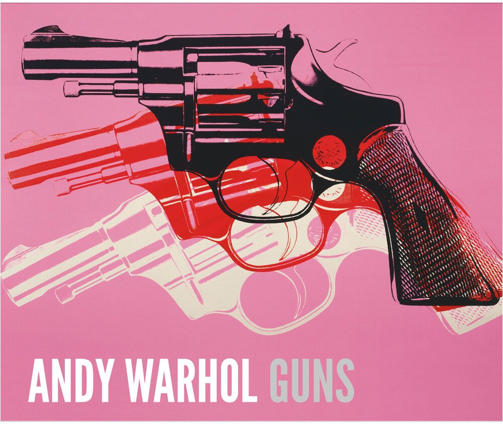 Gun, c.1981-82 (black, white, red on pink) Art Print by Andy