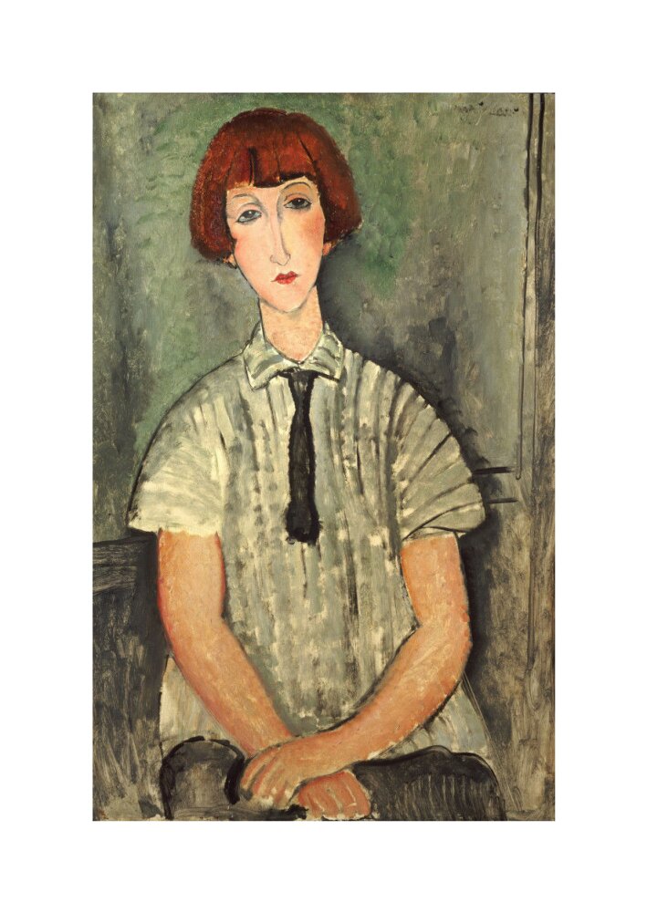 young girl with long neck in Modigliani style Stock Photo