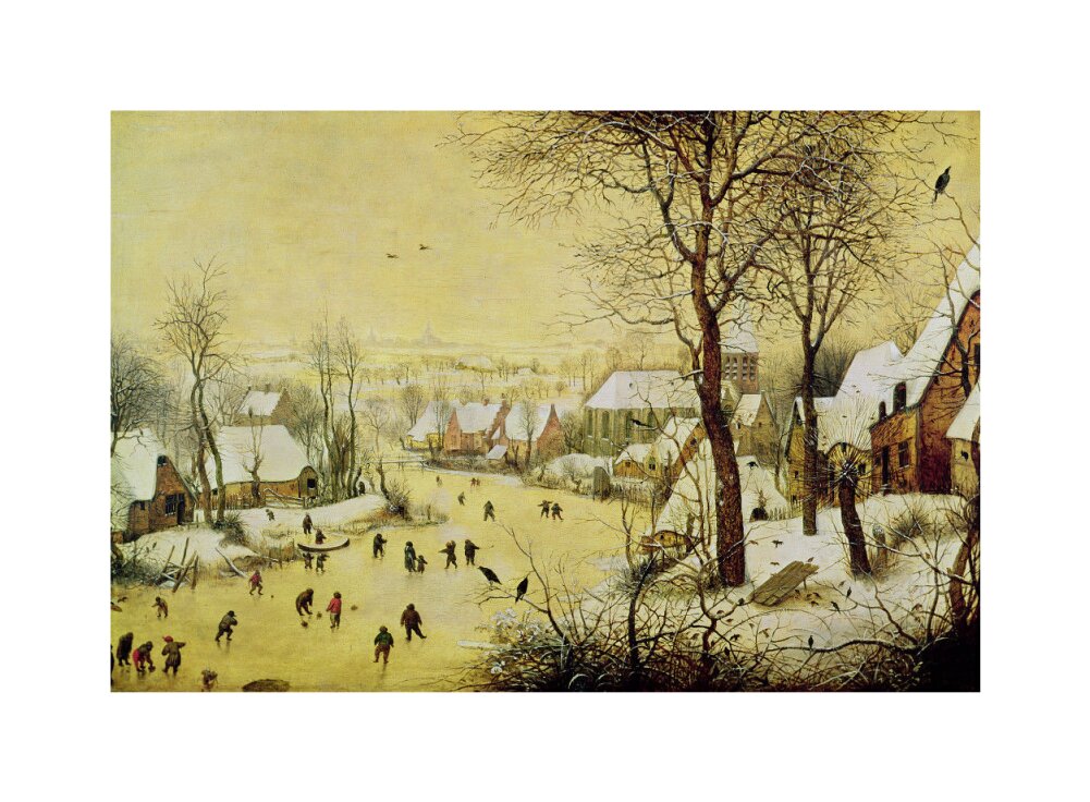 winter landscape with skaters