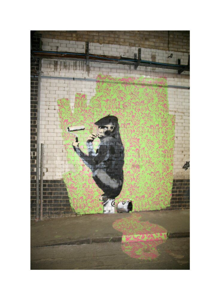 販売販促品 banksy 最初期作品「gorilla」プリントキャンバス | wolrec.org