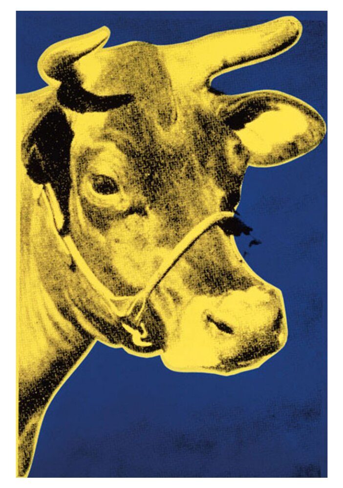 最先端 レア 特大サイズ Andy Warhol Cow,1971 ブルーイエロー ivv-jva.com