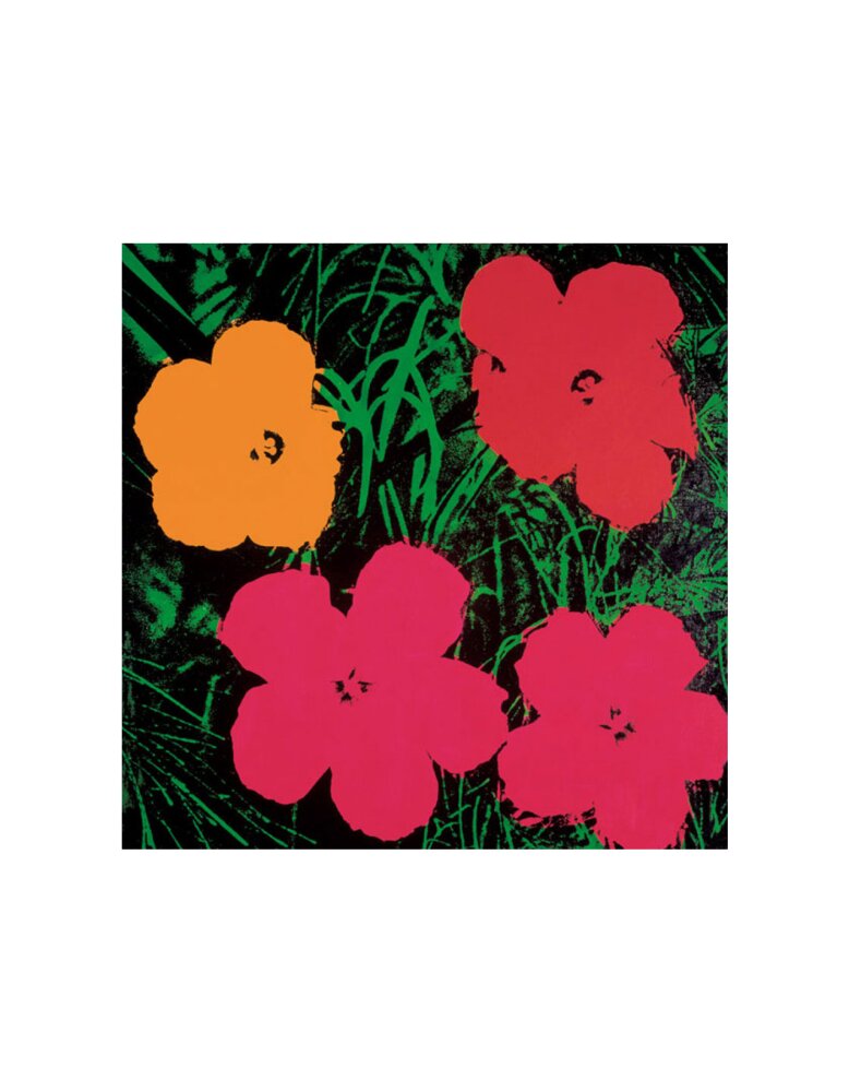 Flowers c.1964 (1 red, 1 yellow, 2 pink) Art Print by Andy Warhol