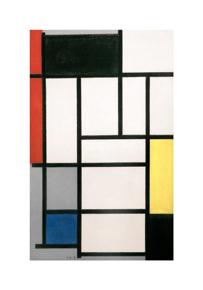 Piet Mondrian - Composition buy with Red Blue and Yellow 2, Line Art Window Curtain - 1 Panel - Blackout Curtain